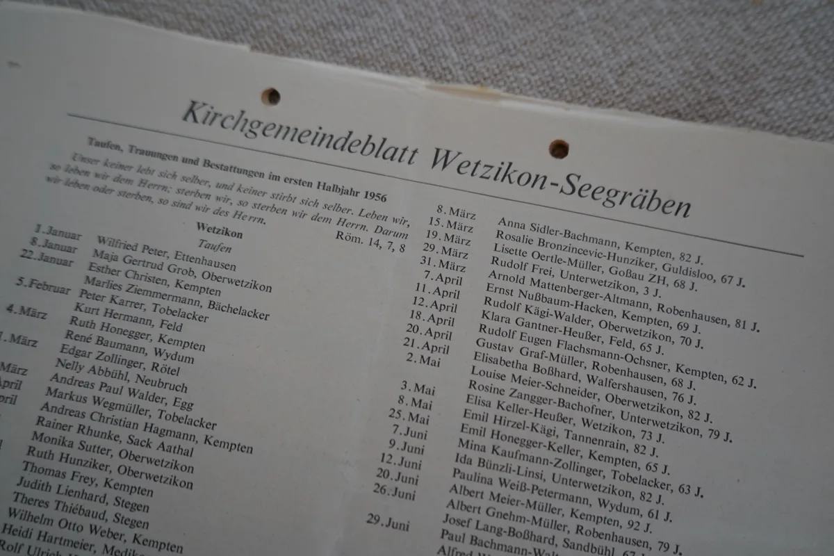 Im Sommer 1955 haben die beiden kirchlich geheiratet, Bilder von der Annonce in der Zeitung.
